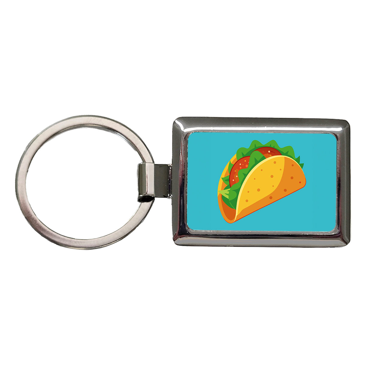 Taco Crispy Mexican Food Rectangle Metal Keychain