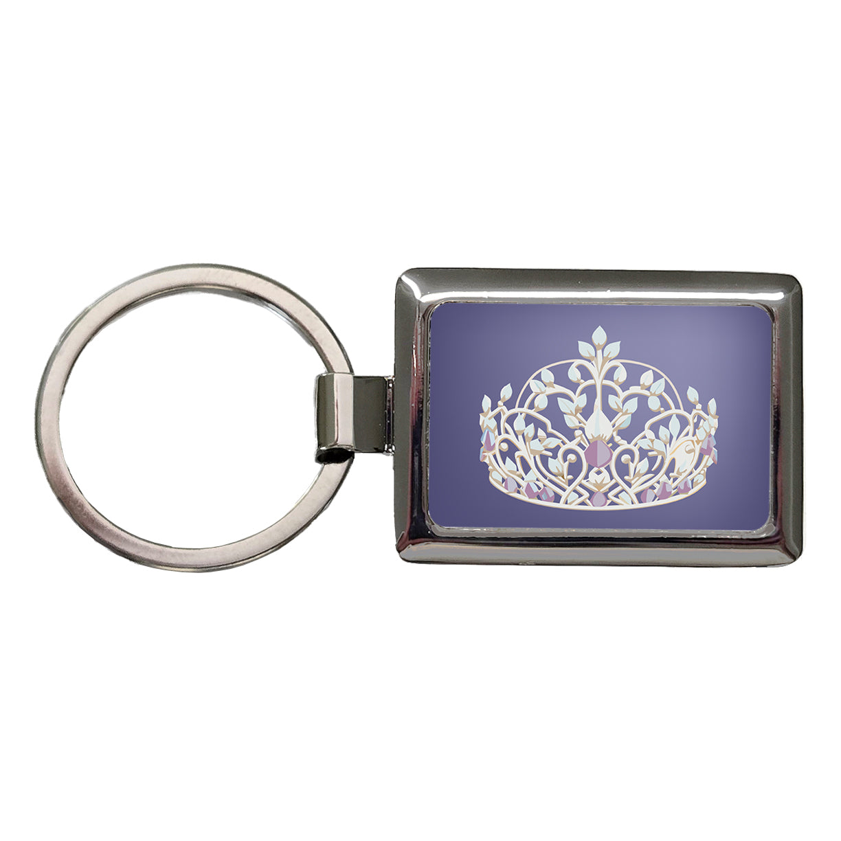 Tiara Princess Queen Royalty Rectangle Metal Keychain
