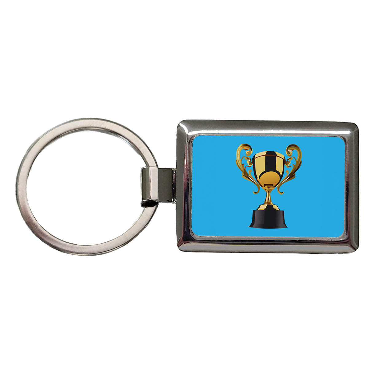 Trophy Award Rectangle Metal Keychain