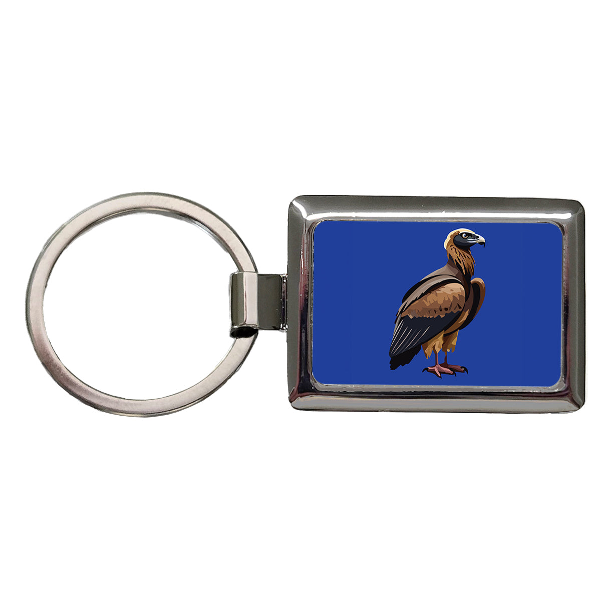 Vulture Bird of Prey Rectangle Metal Keychain