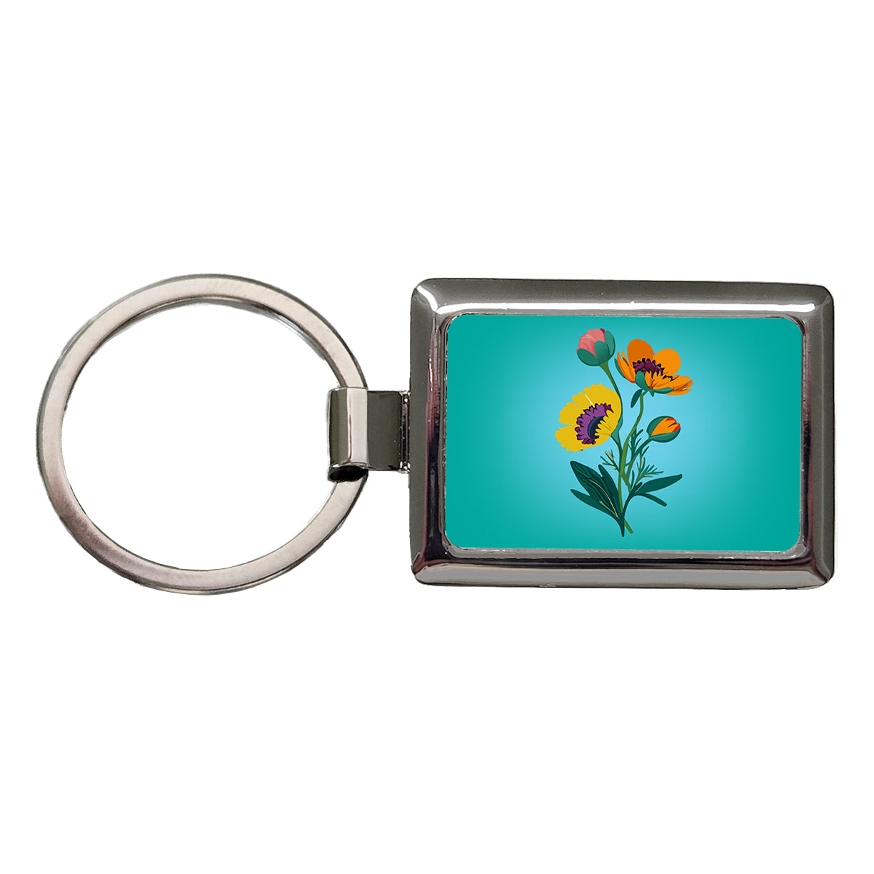 Wildflowers Wild Flowers Spring Nature Rectangle Metal Keychain