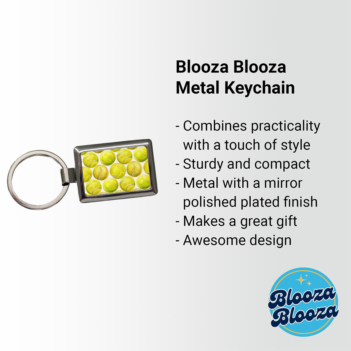 Yellow Tennis Balls Watercolor Rectangle Metal Keychain