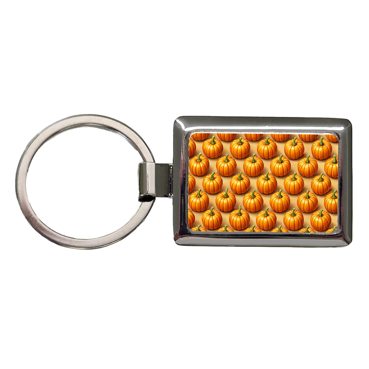 Bunch Of Pumpkins Fall Autumn Halloween Rectangle Metal Keychain