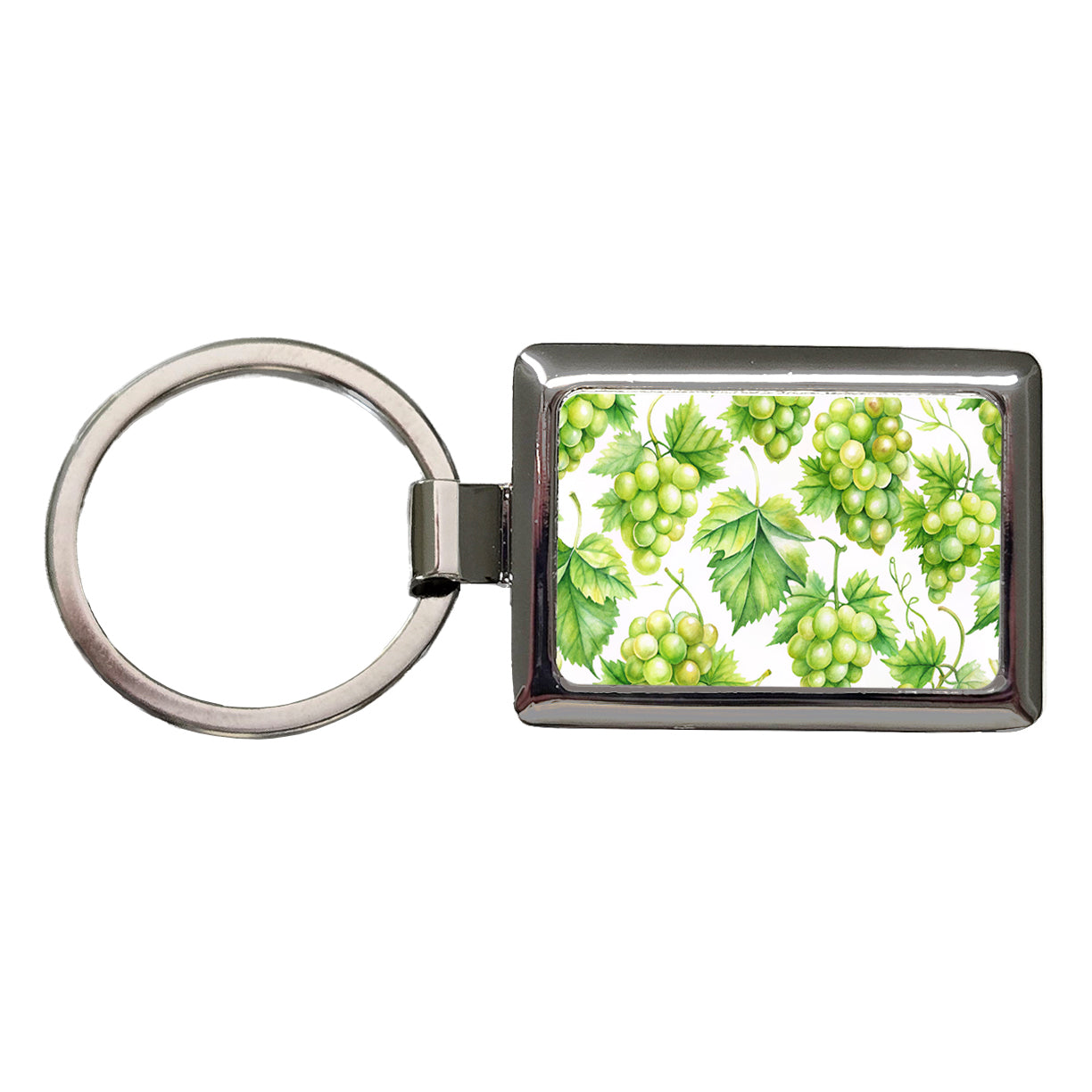 Bunches Of Green Grapes Rectangle Metal Keychain