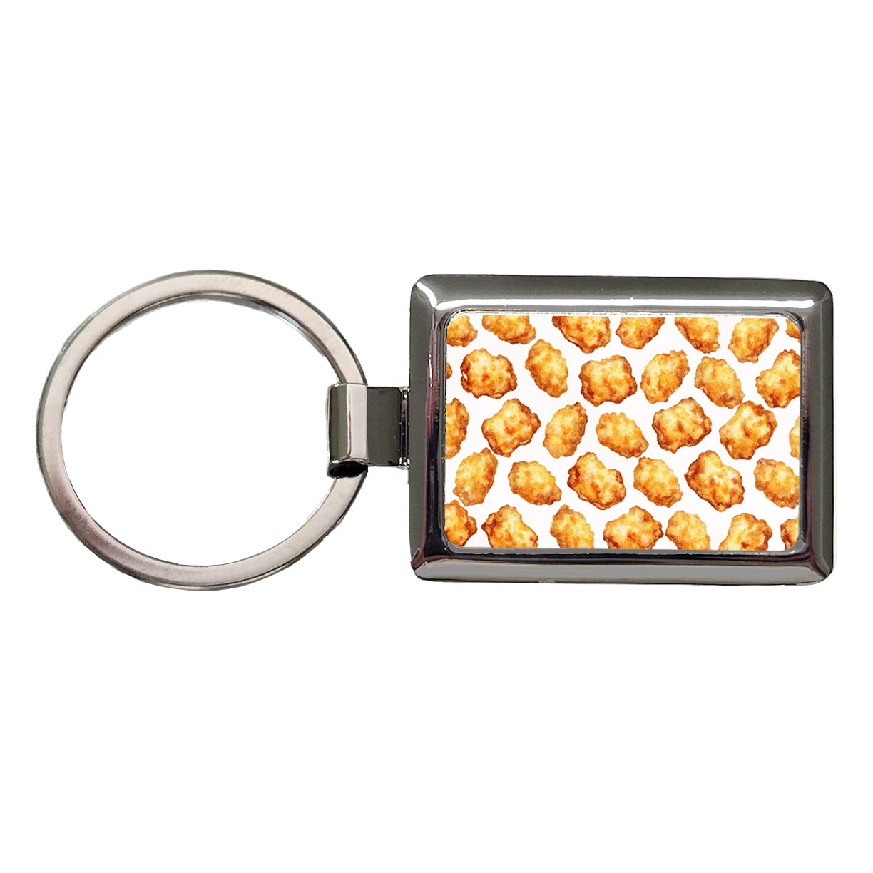 Chicken Nuggets Funny Rectangle Metal Keychain