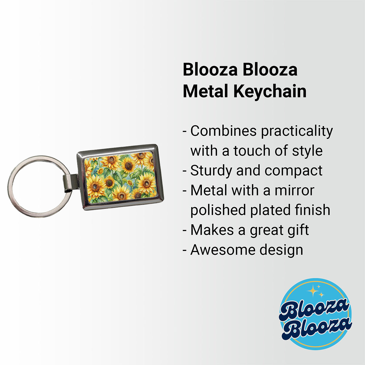 Lots Of Sunflowers Rectangle Metal Keychain