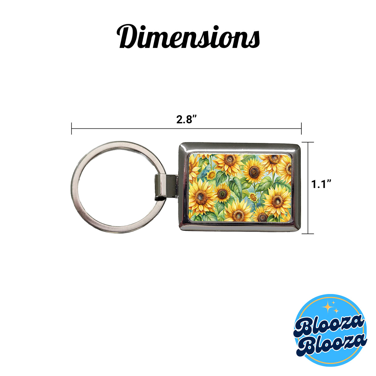 Lots Of Sunflowers Rectangle Metal Keychain
