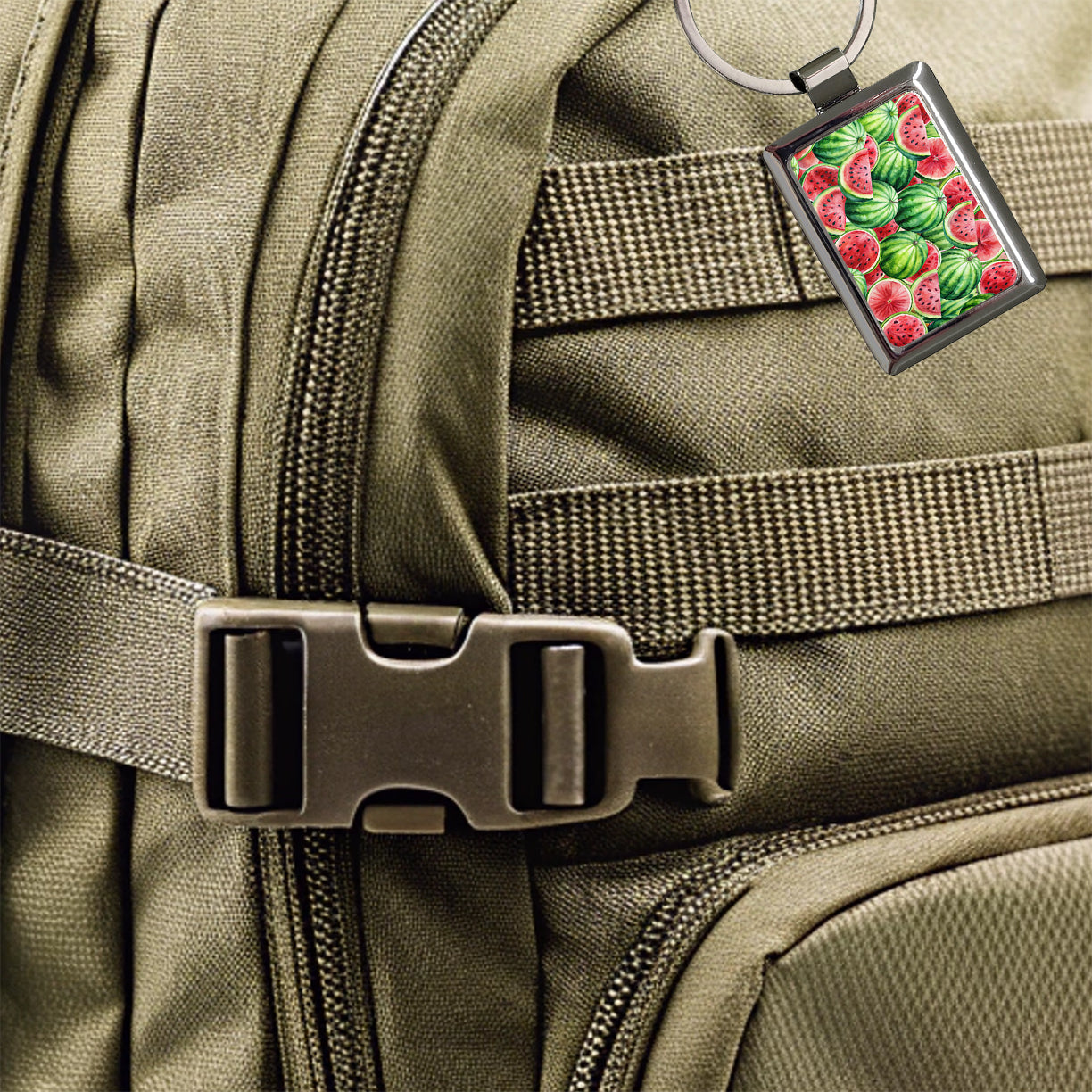 Lots Of Watermelons Rectangle Metal Keychain