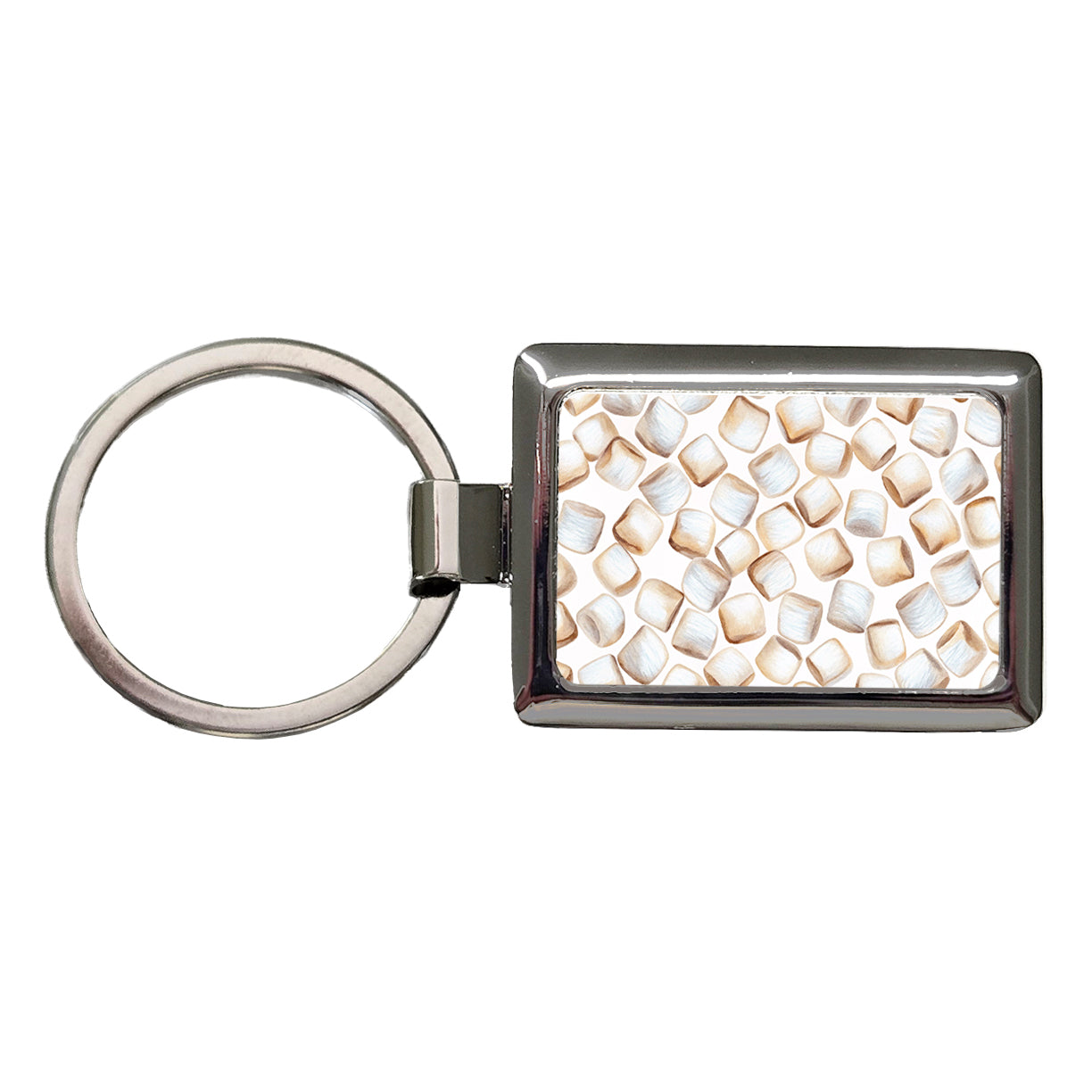 Lots Of White Marshmallows Rectangle Metal Keychain