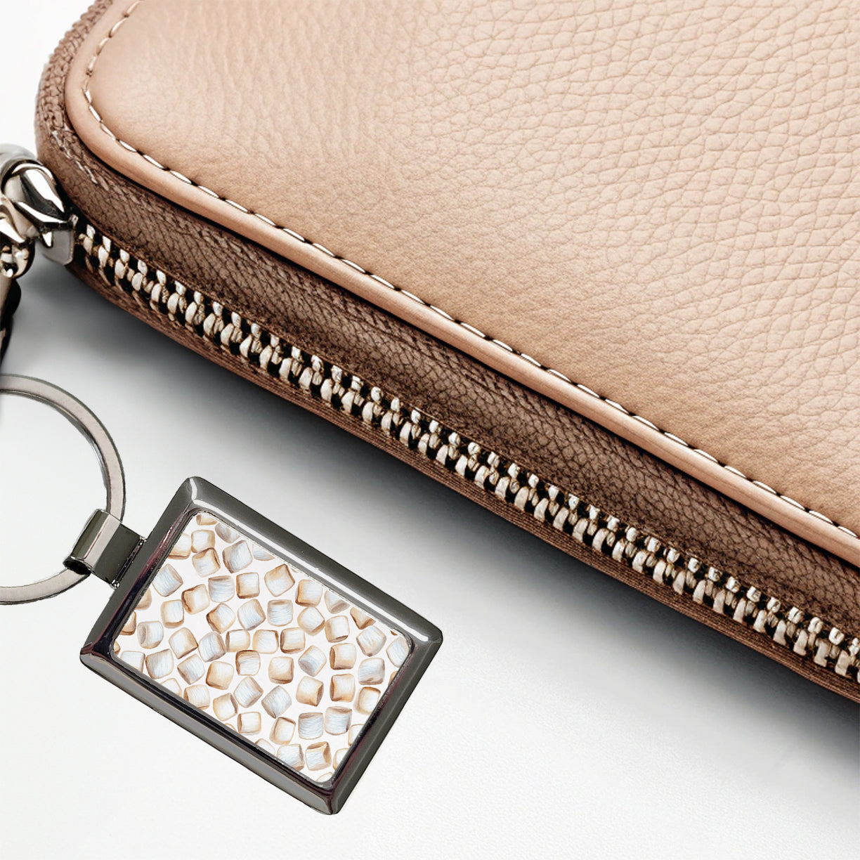 Lots Of White Marshmallows Rectangle Metal Keychain
