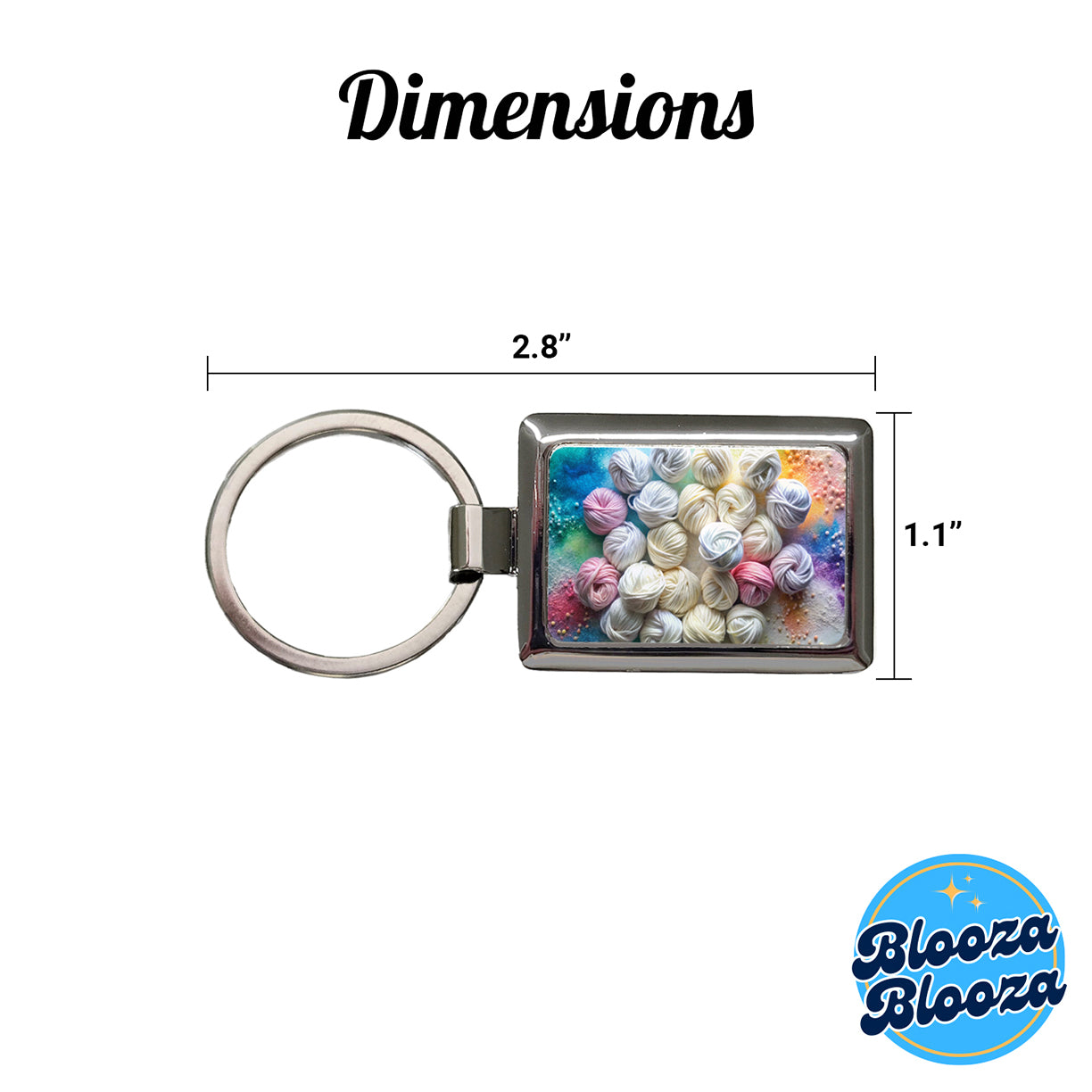 Lots Of Yarn Knitting Crochet Rectangle Metal Keychain