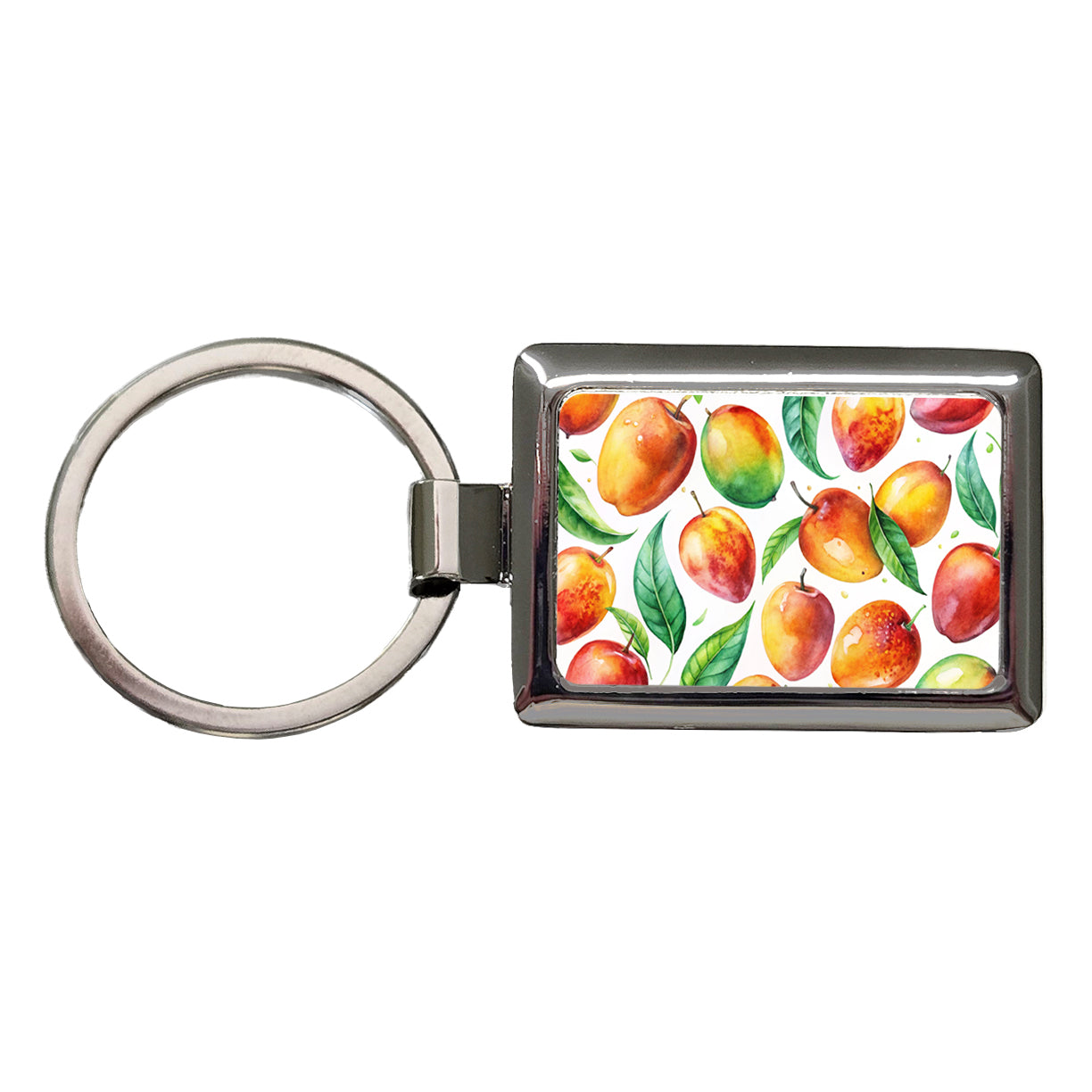 Mangos Fruit Watercolor Rectangle Metal Keychain