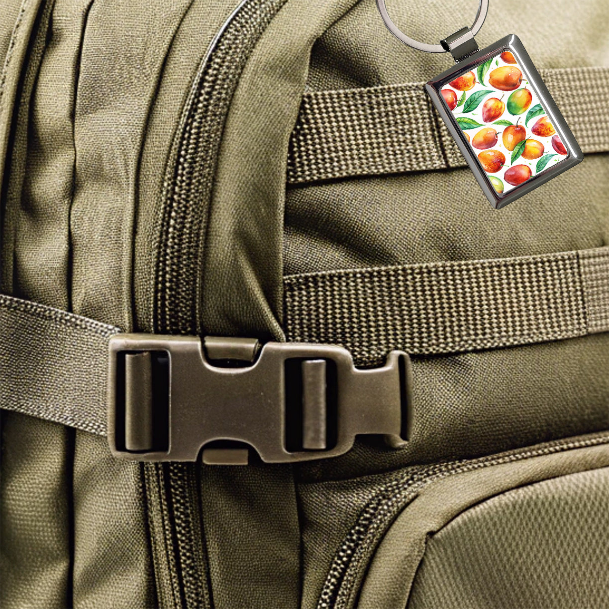 Mangos Fruit Watercolor Rectangle Metal Keychain