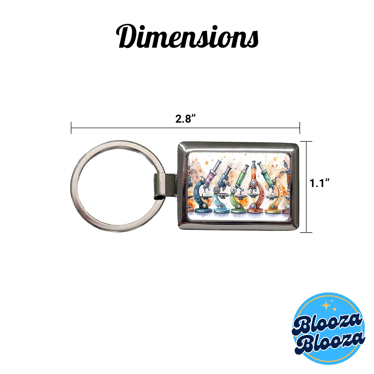 Microscopes Science Scientist Lab Biology Teacher Rectangle Metal Keychain