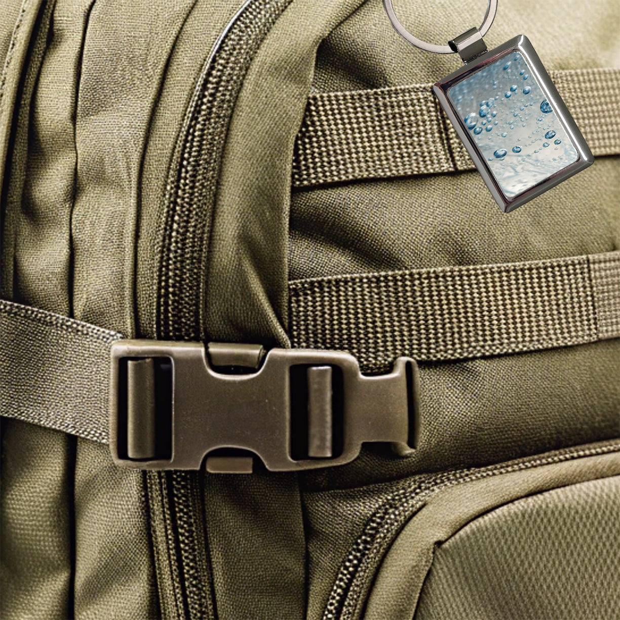 Water Liquid Closeup Funny Rectangle Metal Keychain