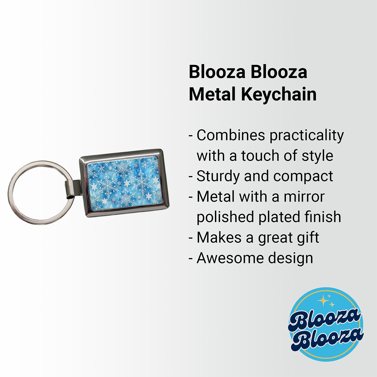 White Snowflakes Beautiful Winter Rectangle Metal Keychain