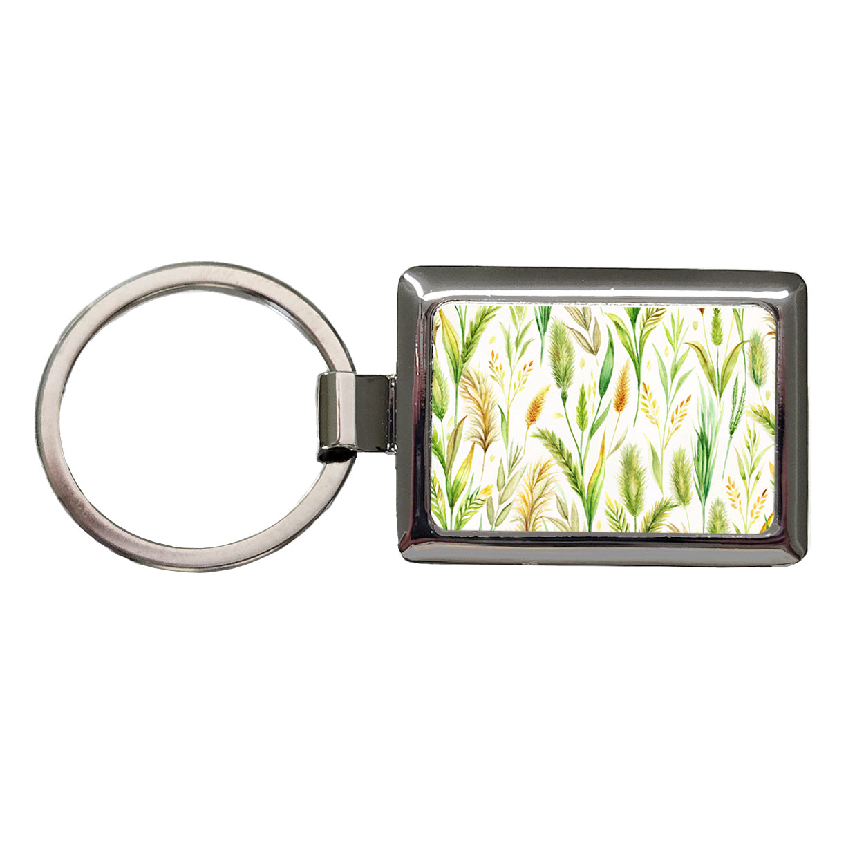 Wild Grasses Rectangle Metal Keychain