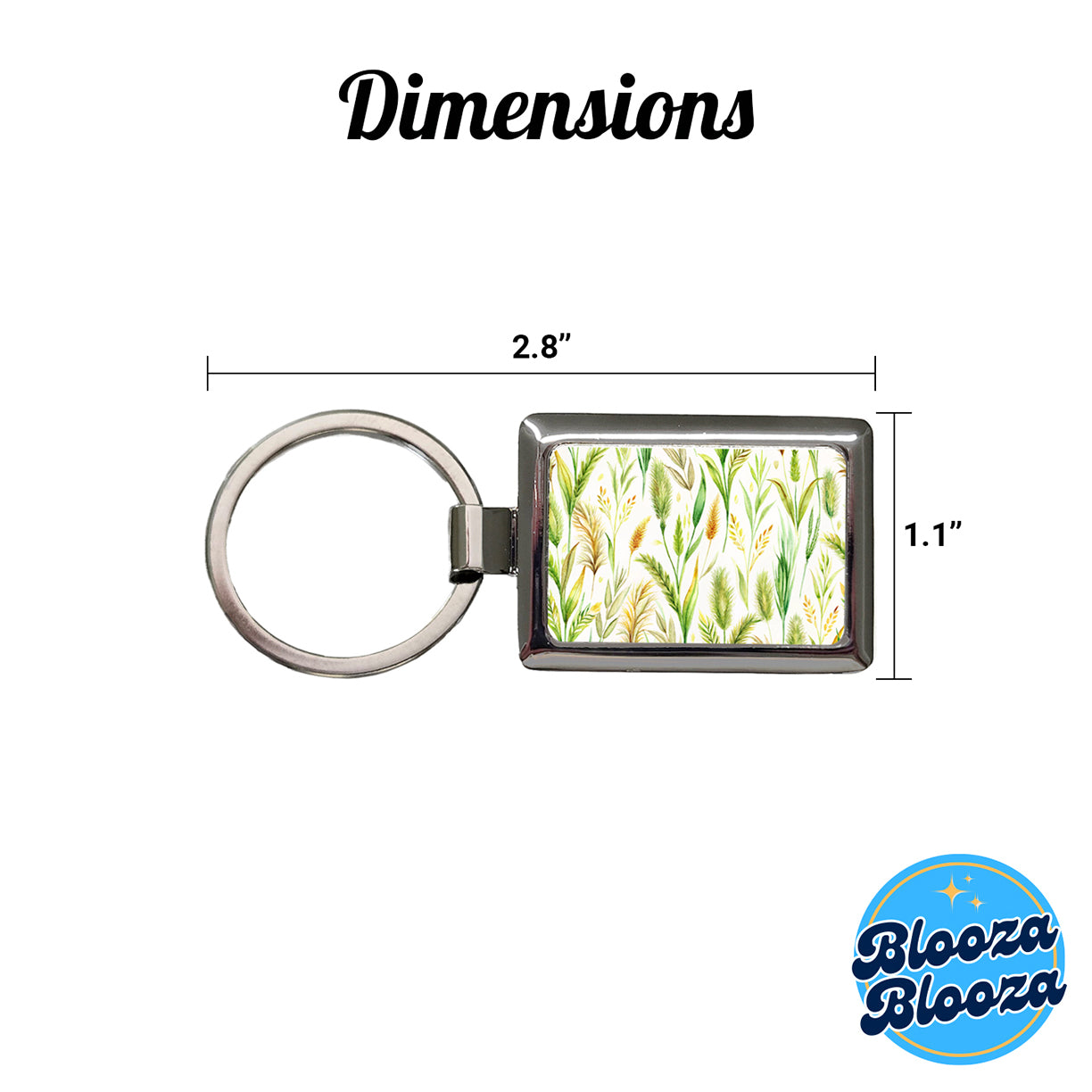 Wild Grasses Rectangle Metal Keychain