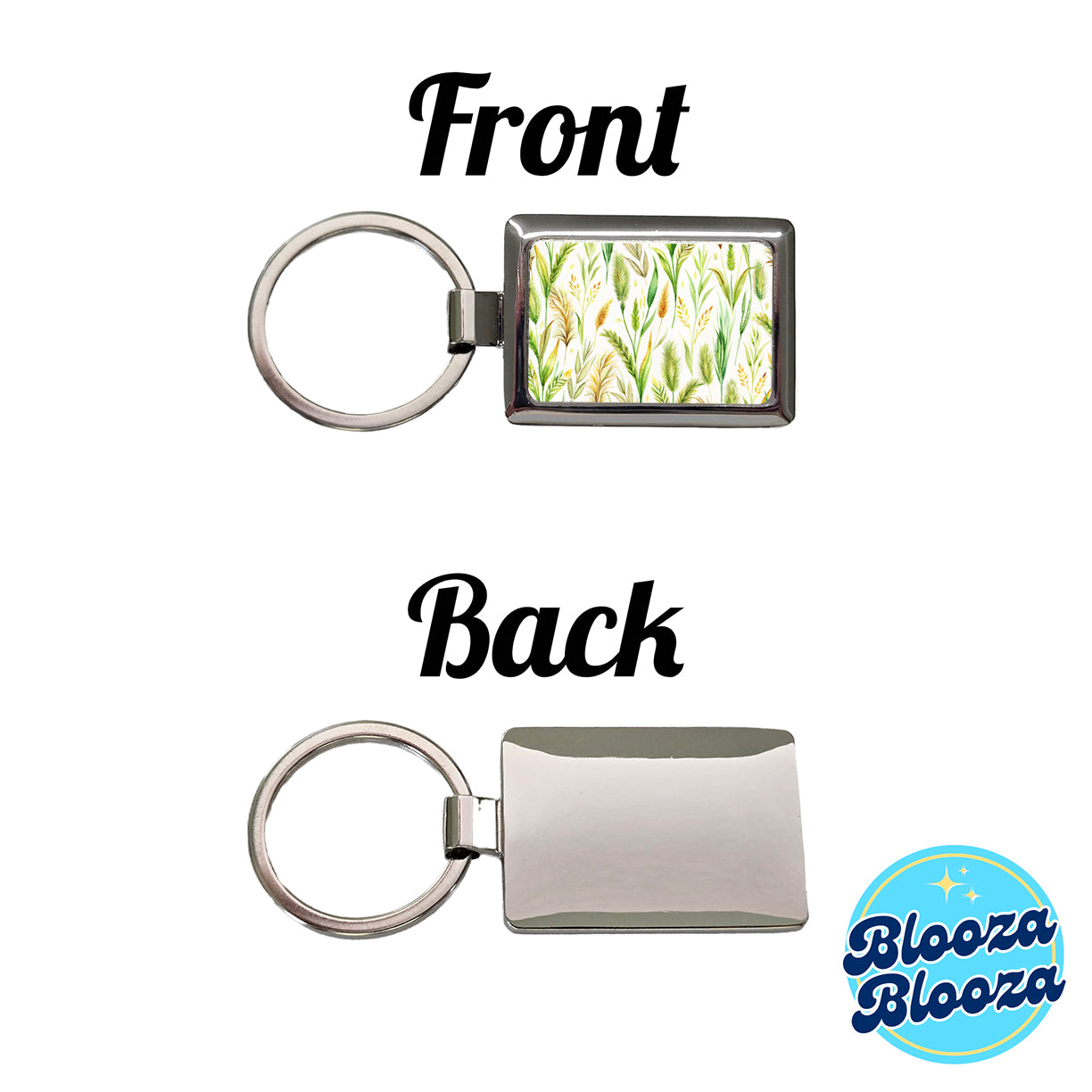 Wild Grasses Rectangle Metal Keychain