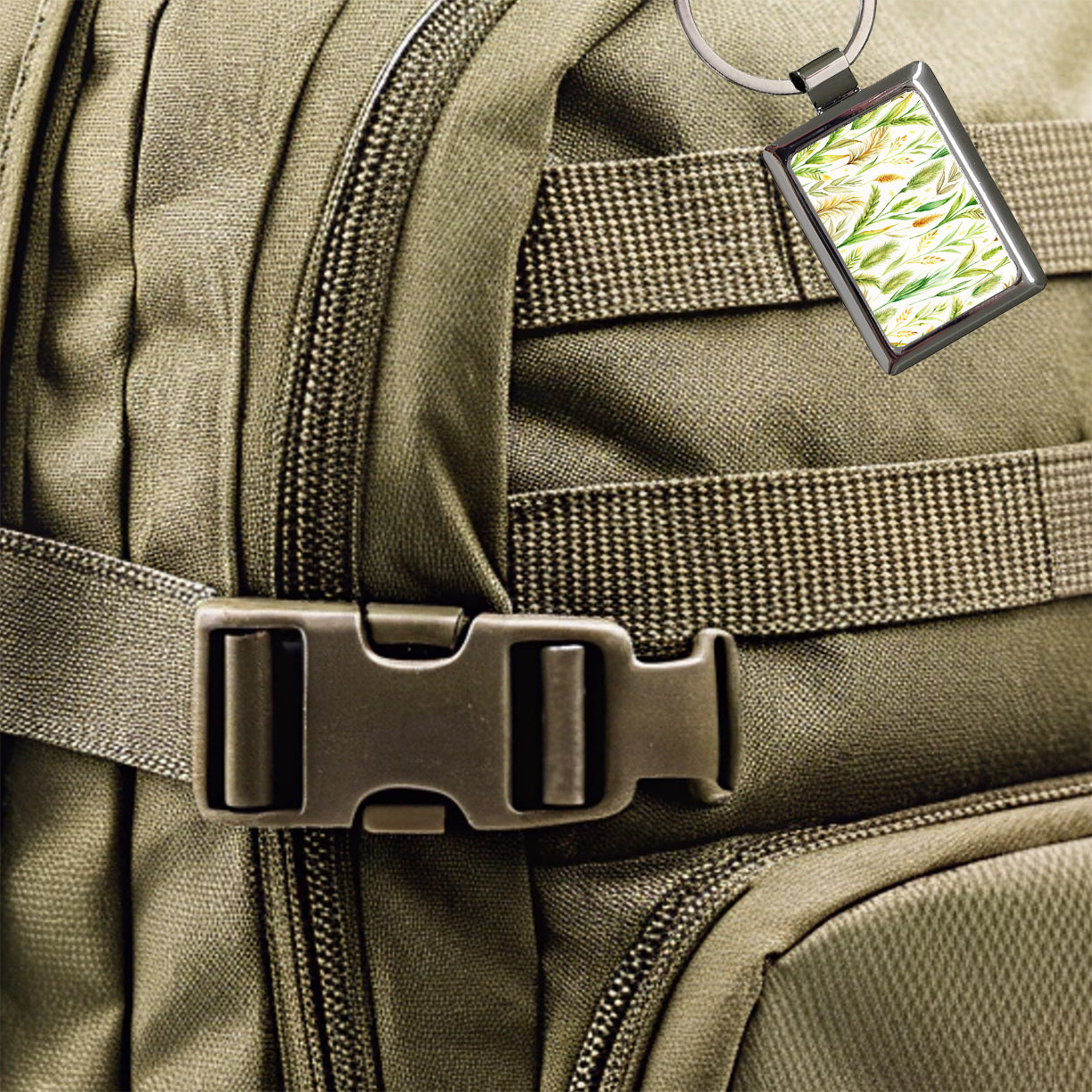 Wild Grasses Rectangle Metal Keychain