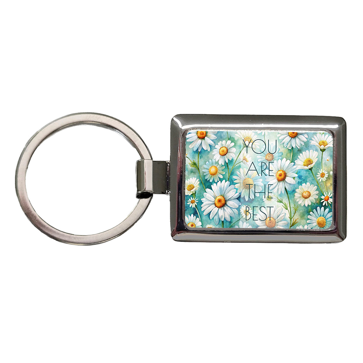 You Are The Best Daisies Daisy Flowers Love Friendship Thank You Rectangle Metal Keychain