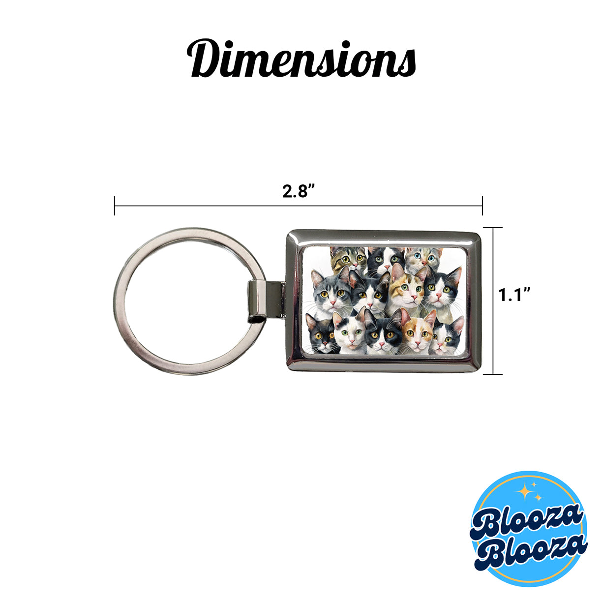 Bunch Of Sweet Cats Rectangle Metal Keychain