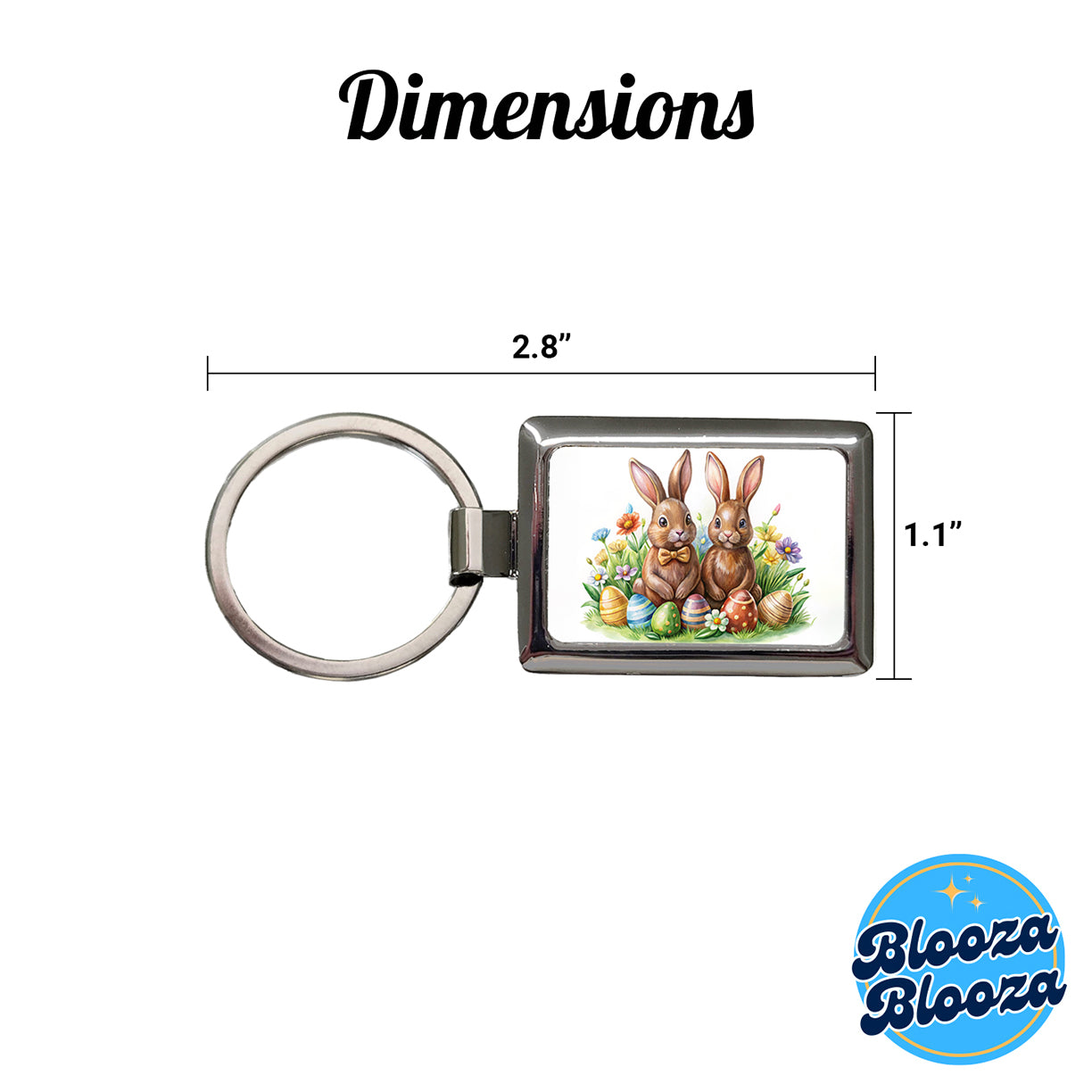 Chocolate Easter Bunnies Rabbits Cute Rectangle Metal Keychain