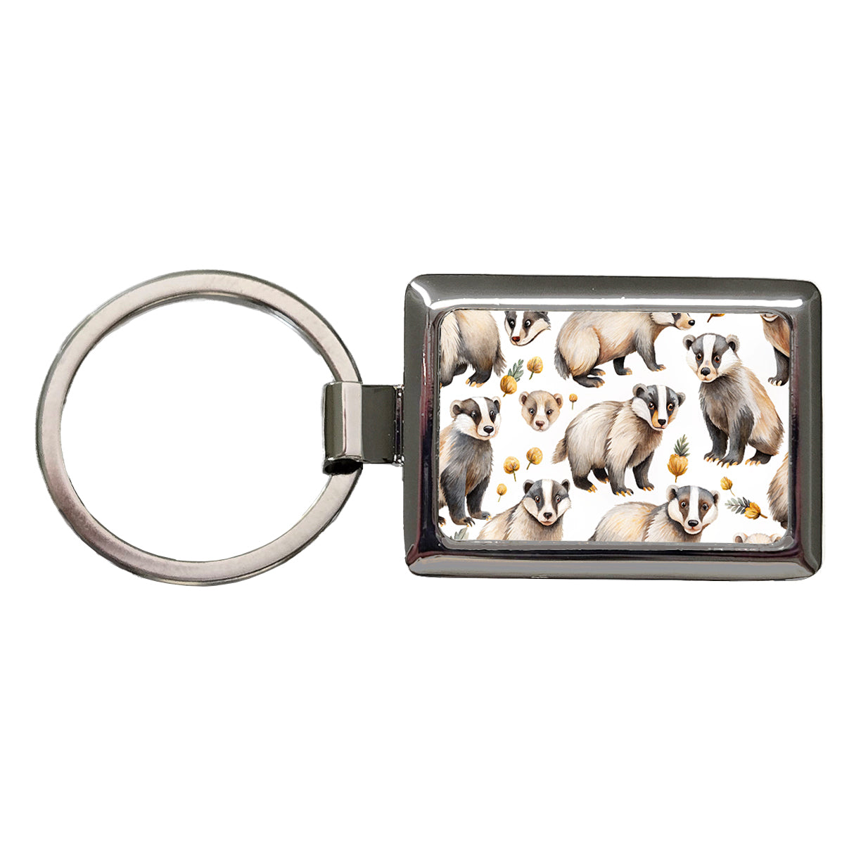 Lots Of Sweet Honey Badgers Rectangle Metal Keychain