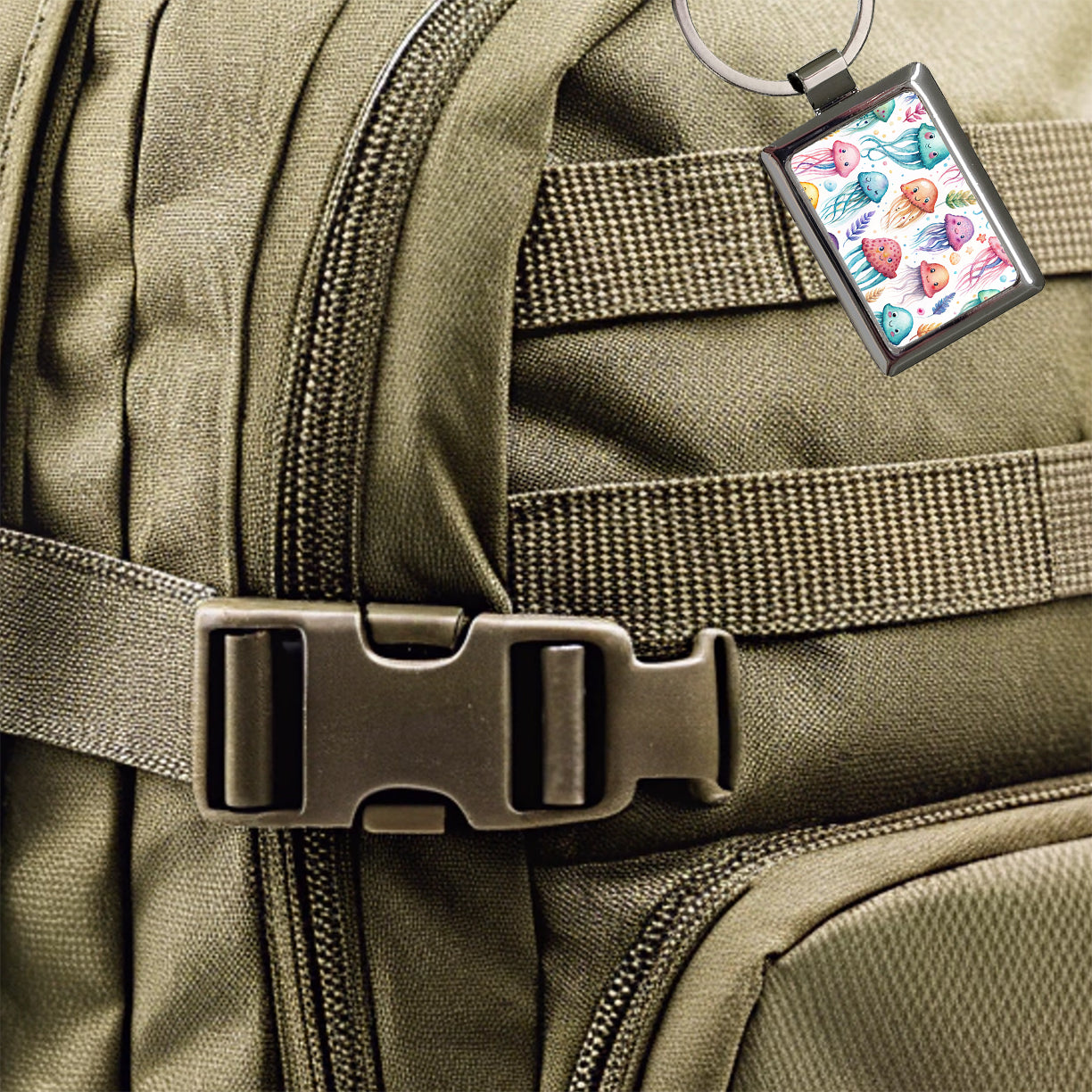 Lots Of Sweet Jellyfish Rectangle Metal Keychain