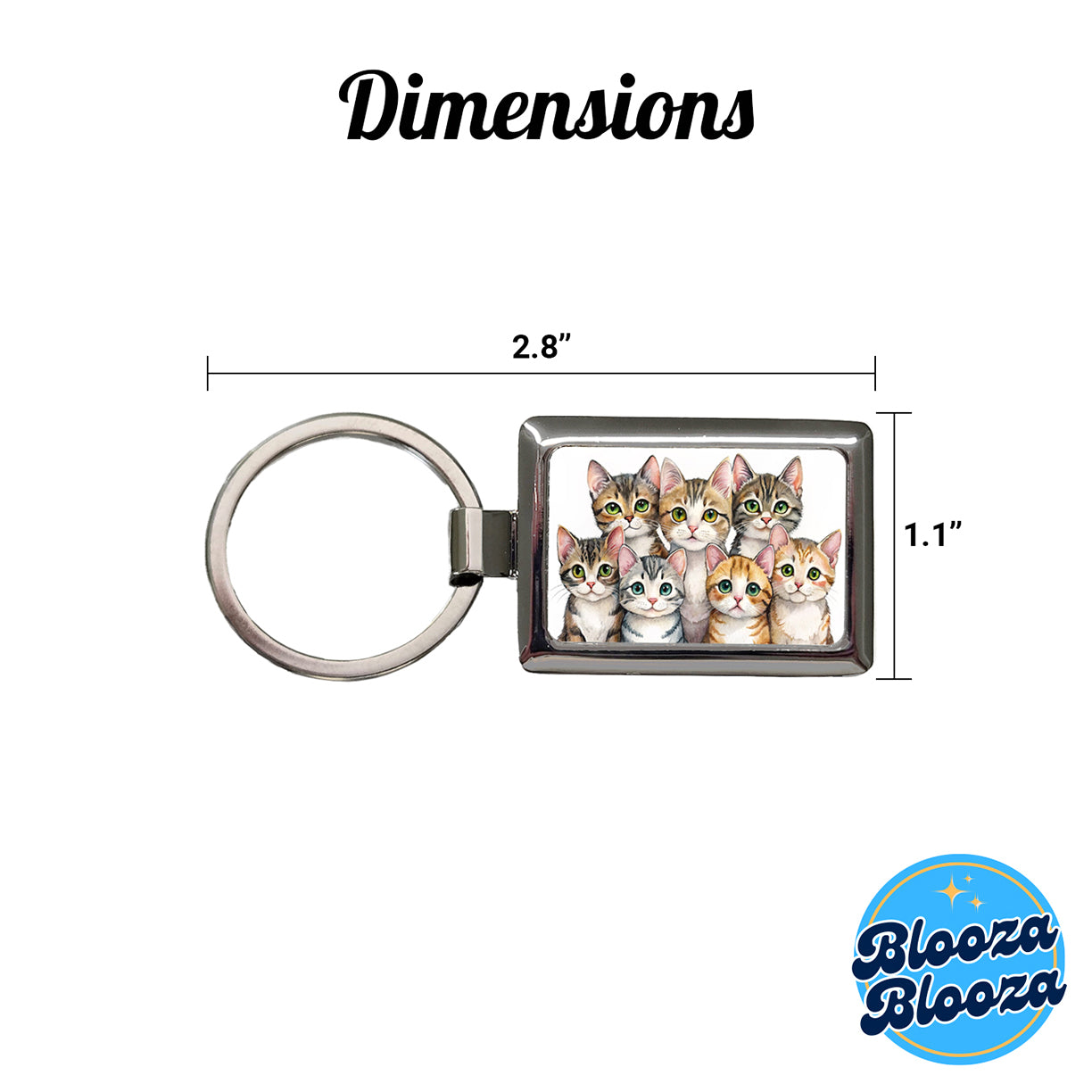Sweet American Wirehair Cats Rectangle Metal Keychain