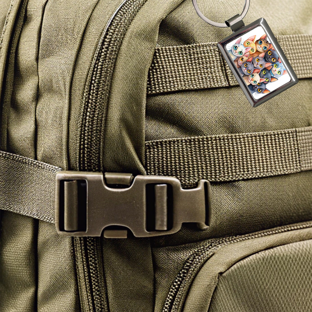 Sweet Bombay Cats Rectangle Metal Keychain