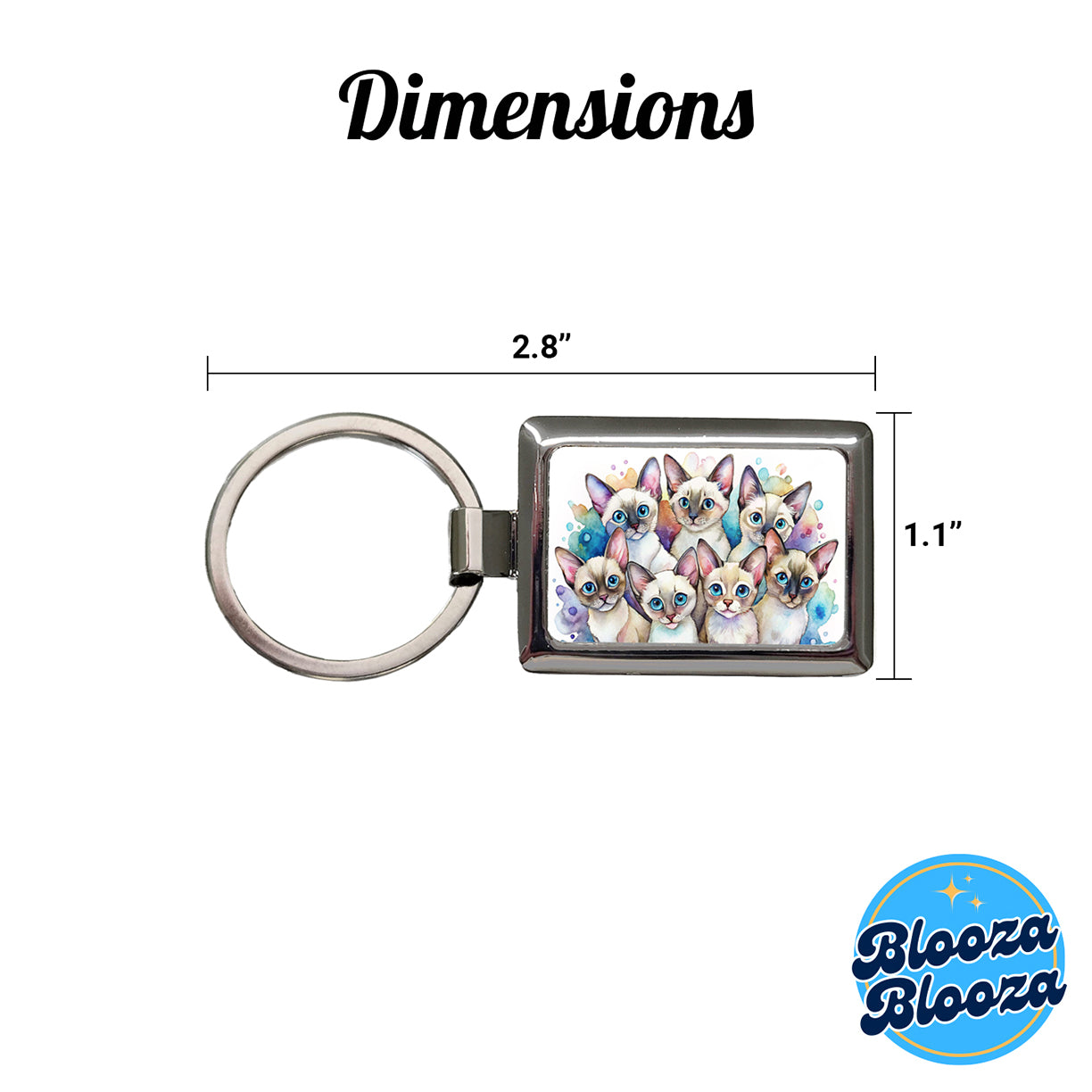 Sweet Colorpoint Shorthair Cats Rectangle Metal Keychain