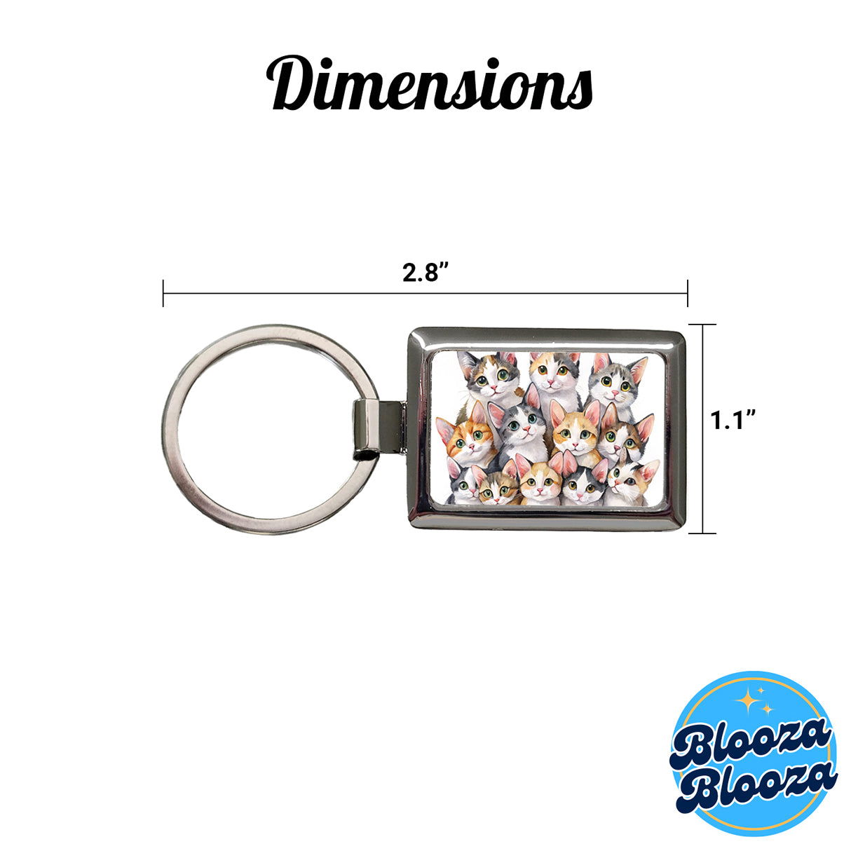 Sweet Japanese Bobtail Cats Rectangle Metal Keychain