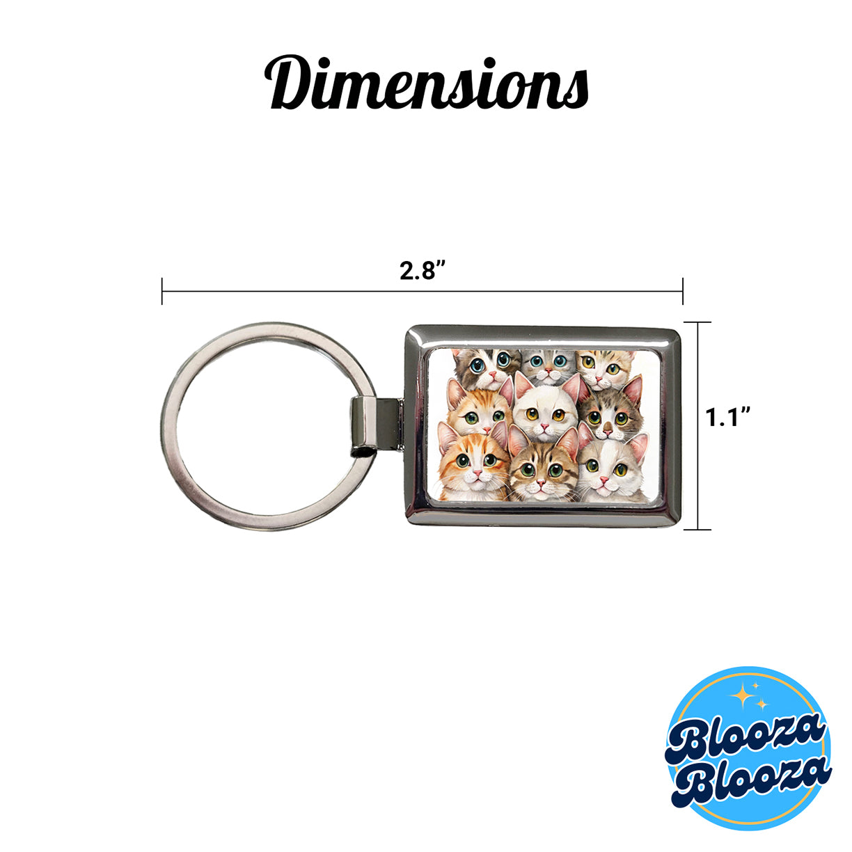 Sweet Javanese Cats Rectangle Metal Keychain