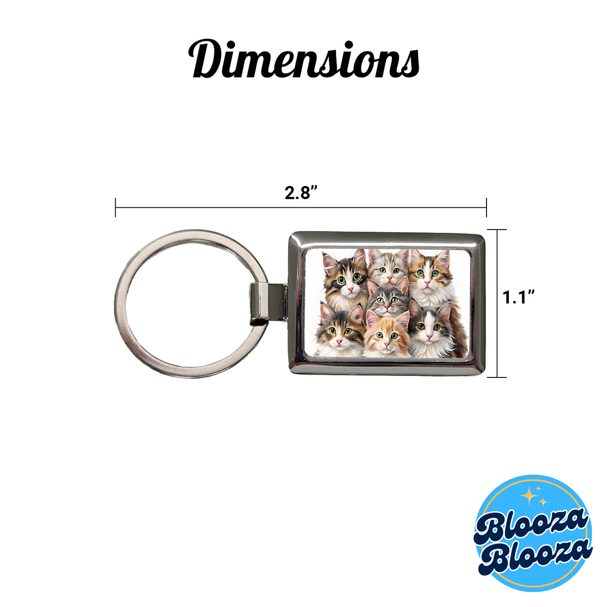 Sweet Norwegian Forest Cats Rectangle Metal Keychain