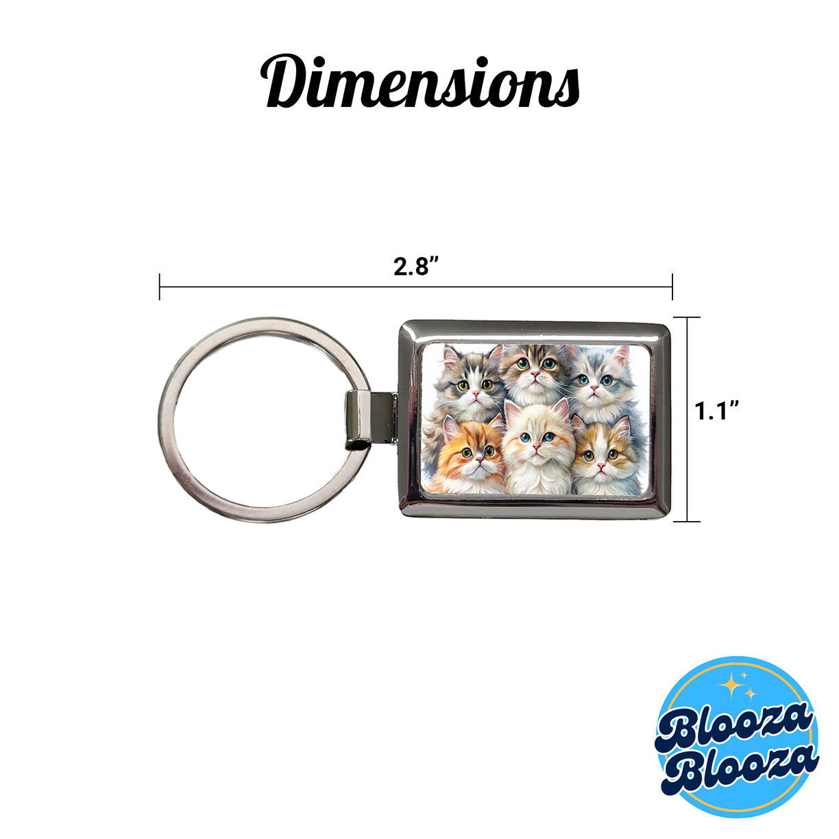Sweet Persian Cats Rectangle Metal Keychain