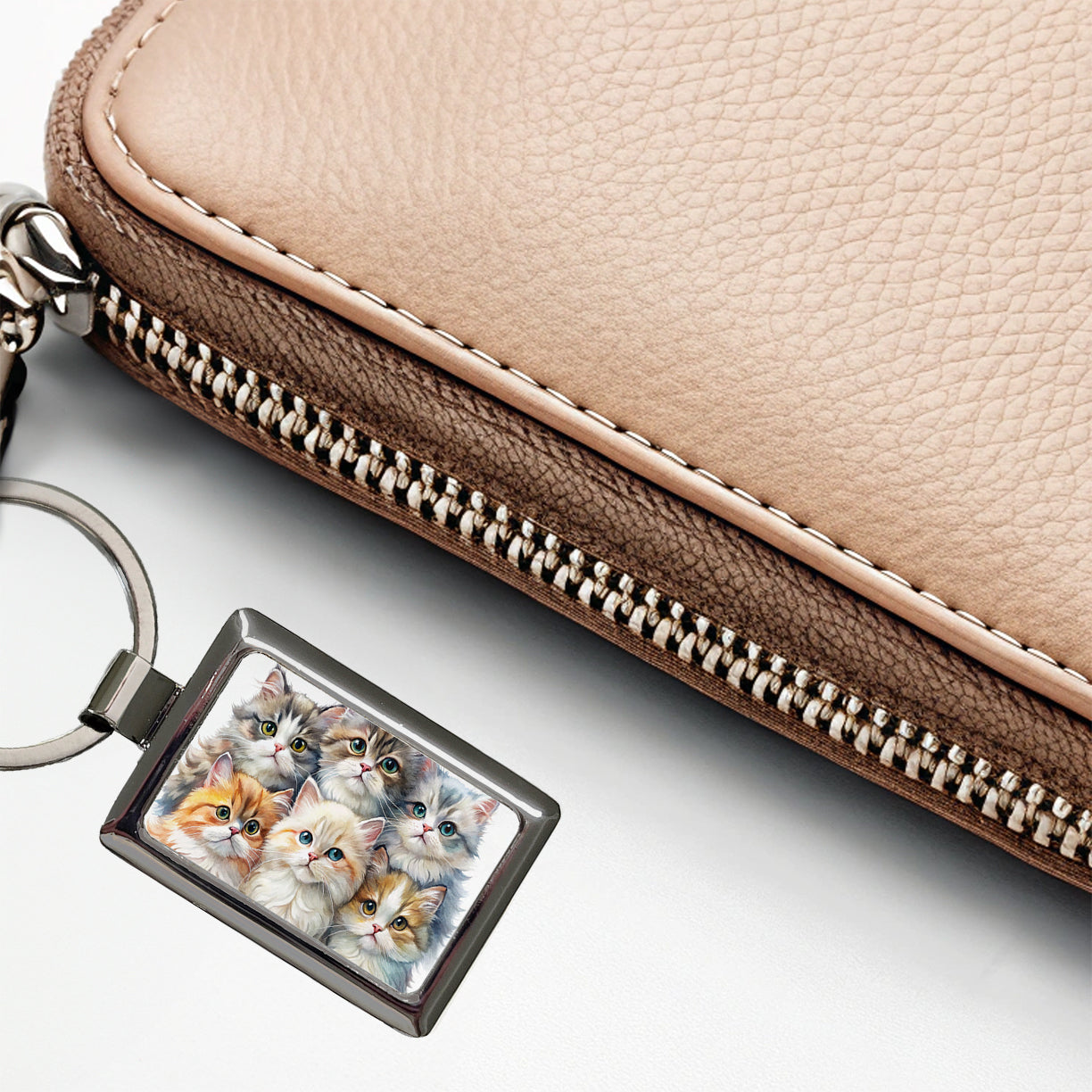 Sweet Persian Cats Rectangle Metal Keychain