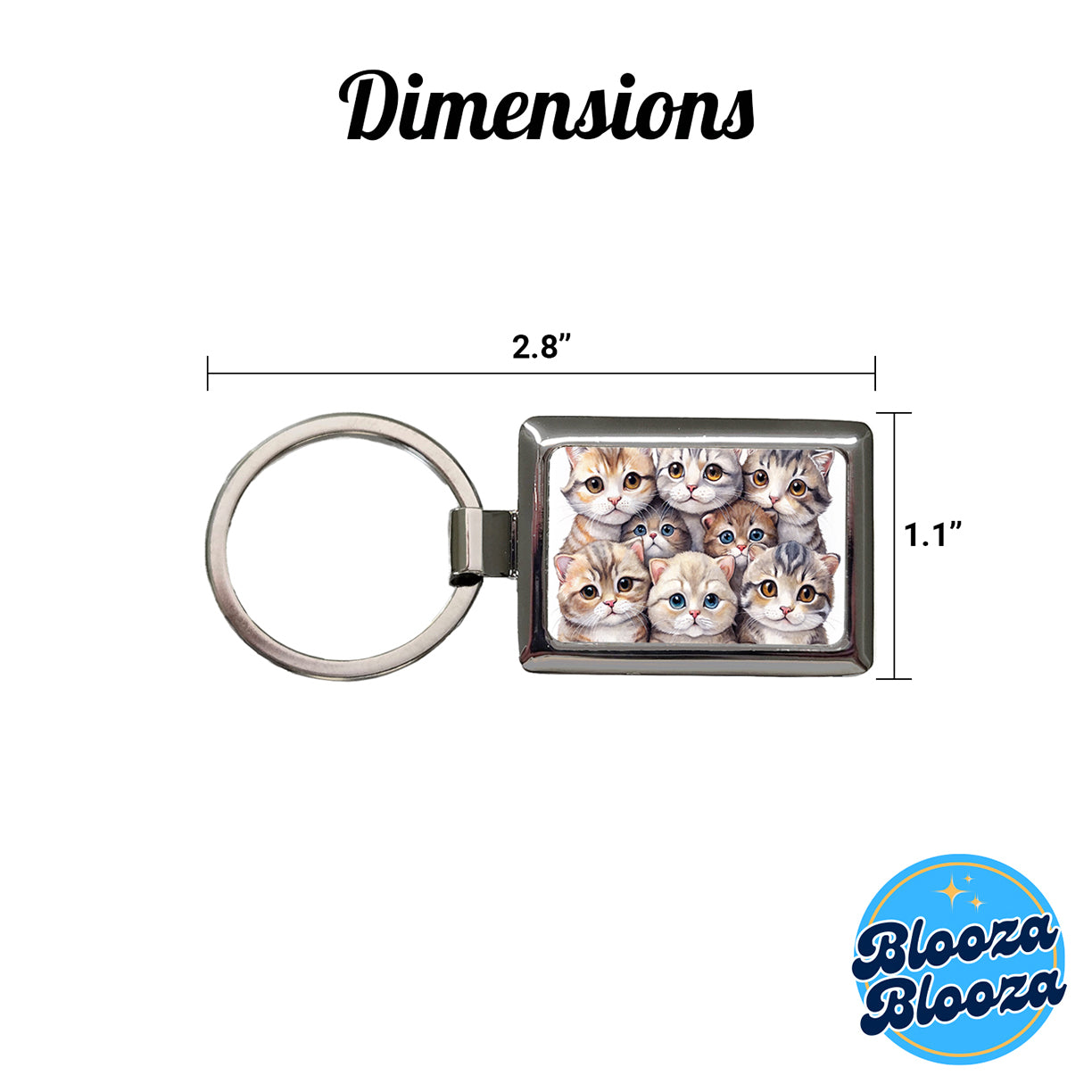 Sweet Scottish Fold Cats Rectangle Metal Keychain