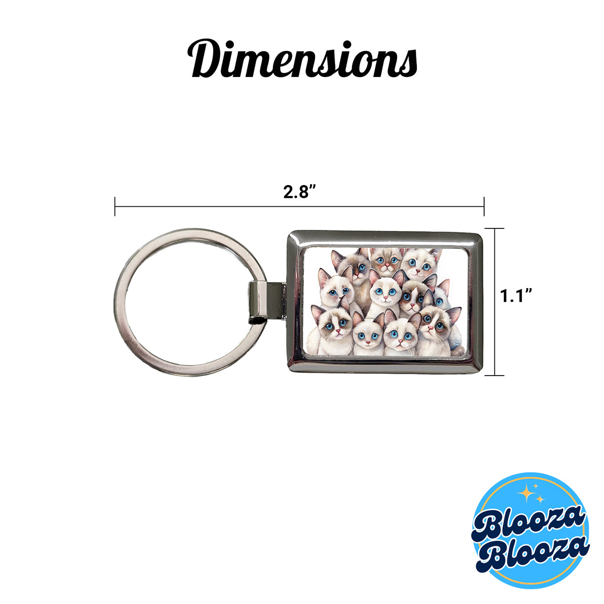 Sweet Snowshoe Cats Rectangle Metal Keychain