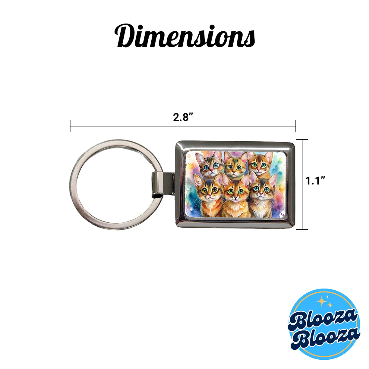 Sweet Somali Cats Rectangle Metal Keychain