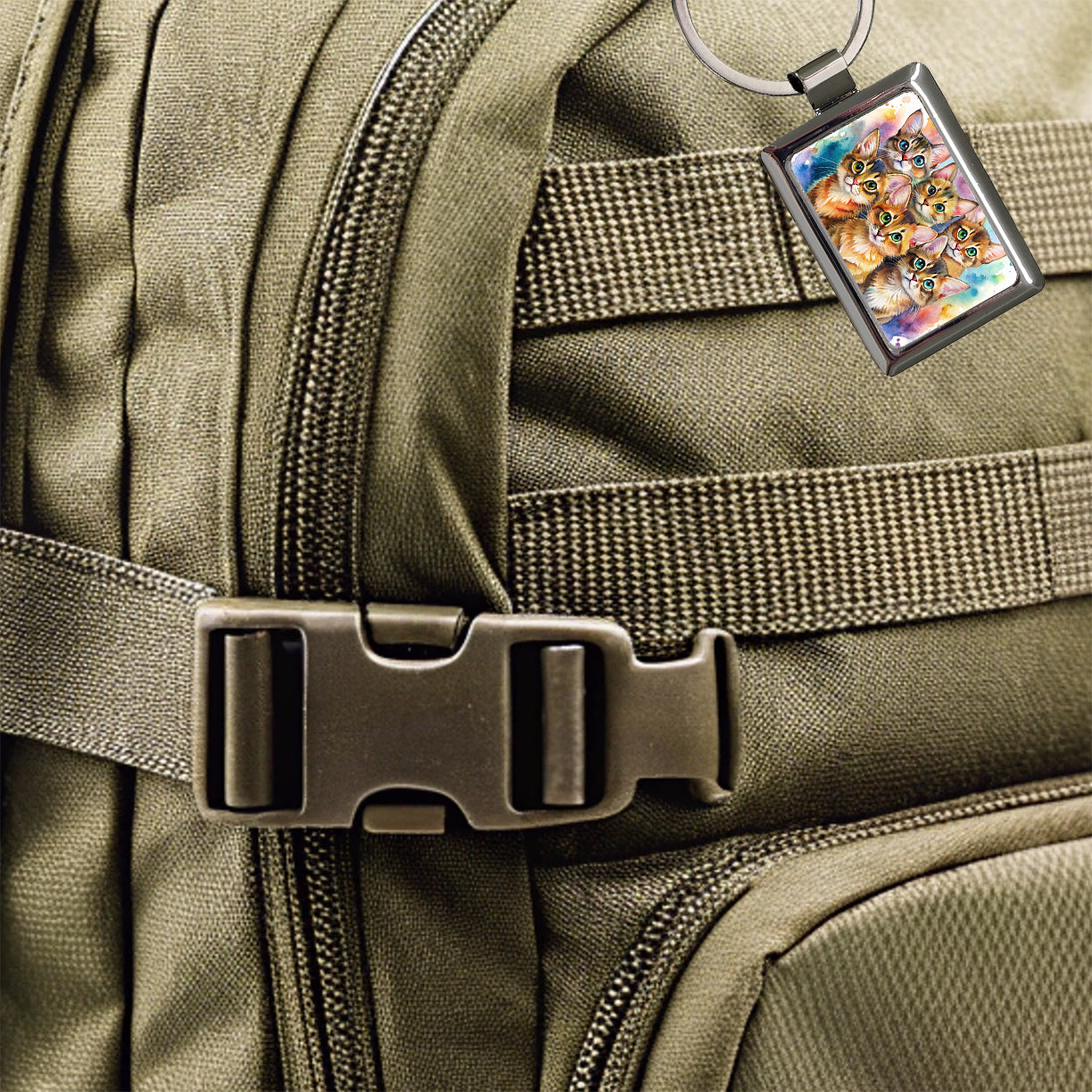 Sweet Somali Cats Rectangle Metal Keychain