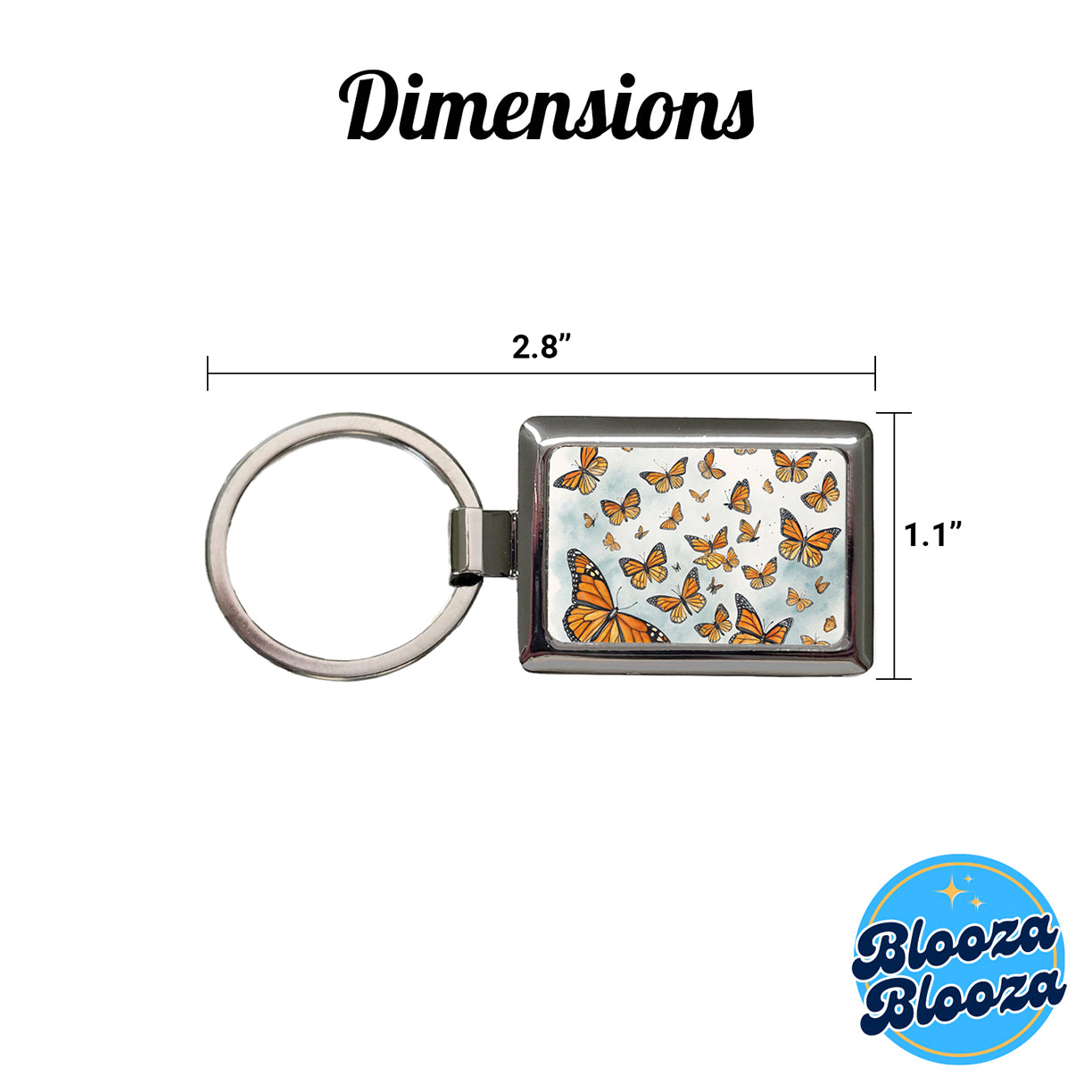 Lots Of Monarch Butterflies in Flight Rectangle Metal Keychain