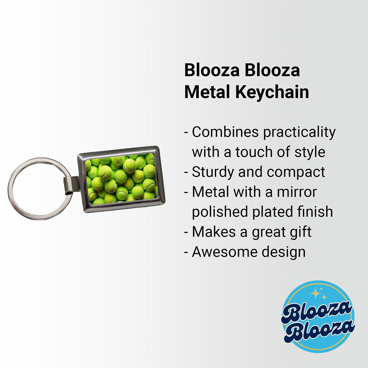 Lots Of Tennis Balls Rectangle Metal Keychain