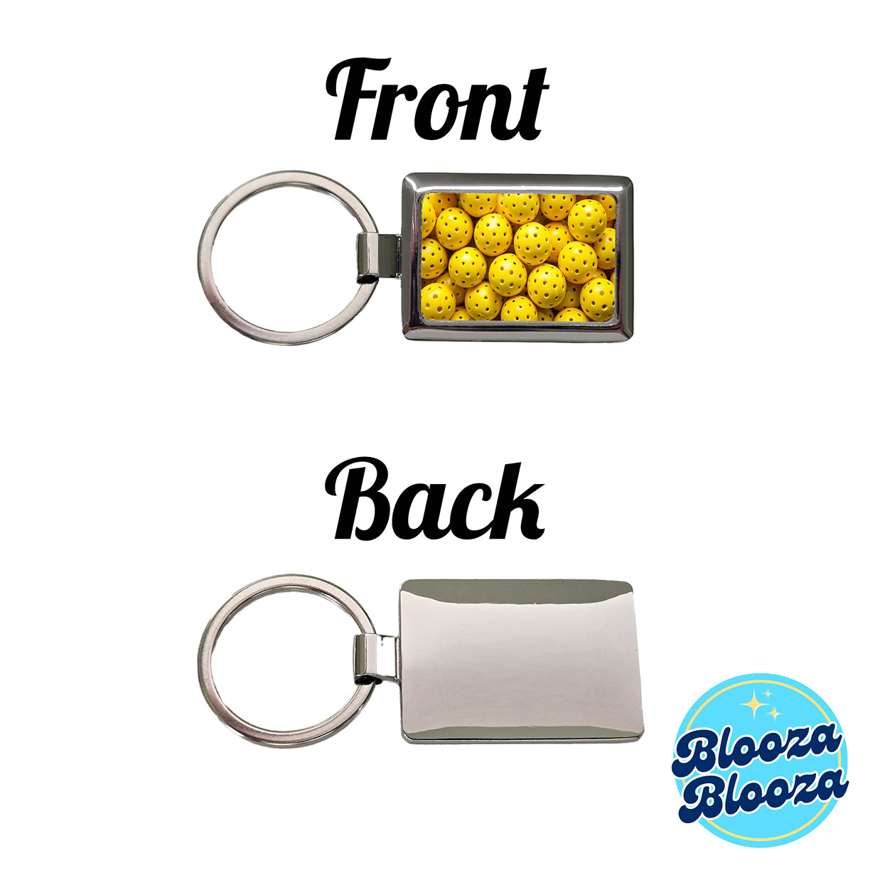 Lots Of Yellow Pickleball Balls Rectangle Metal Keychain
