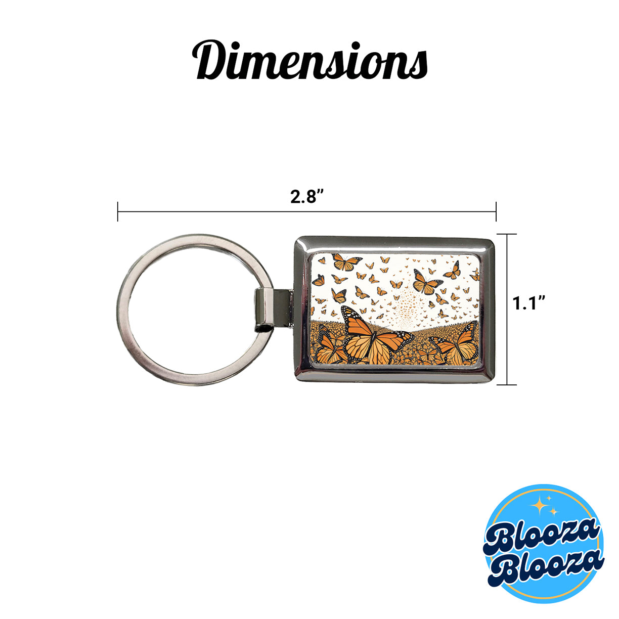 Monarch Butterflies Covering the Countryside Rectangle Metal Keychain
