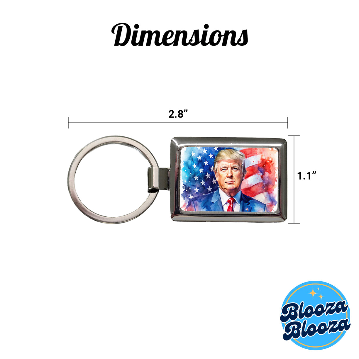 Patriotic Donald Trump American Flag Background Watercolor Rectangle Metal Keychain
