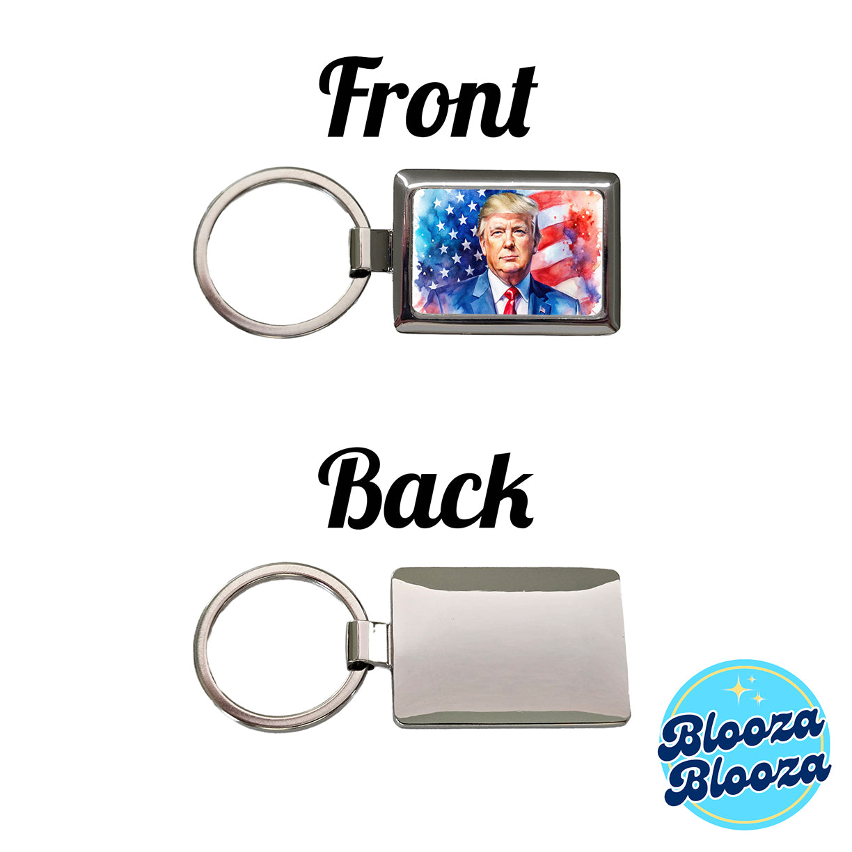 Patriotic Donald Trump American Flag Background Watercolor Rectangle Metal Keychain