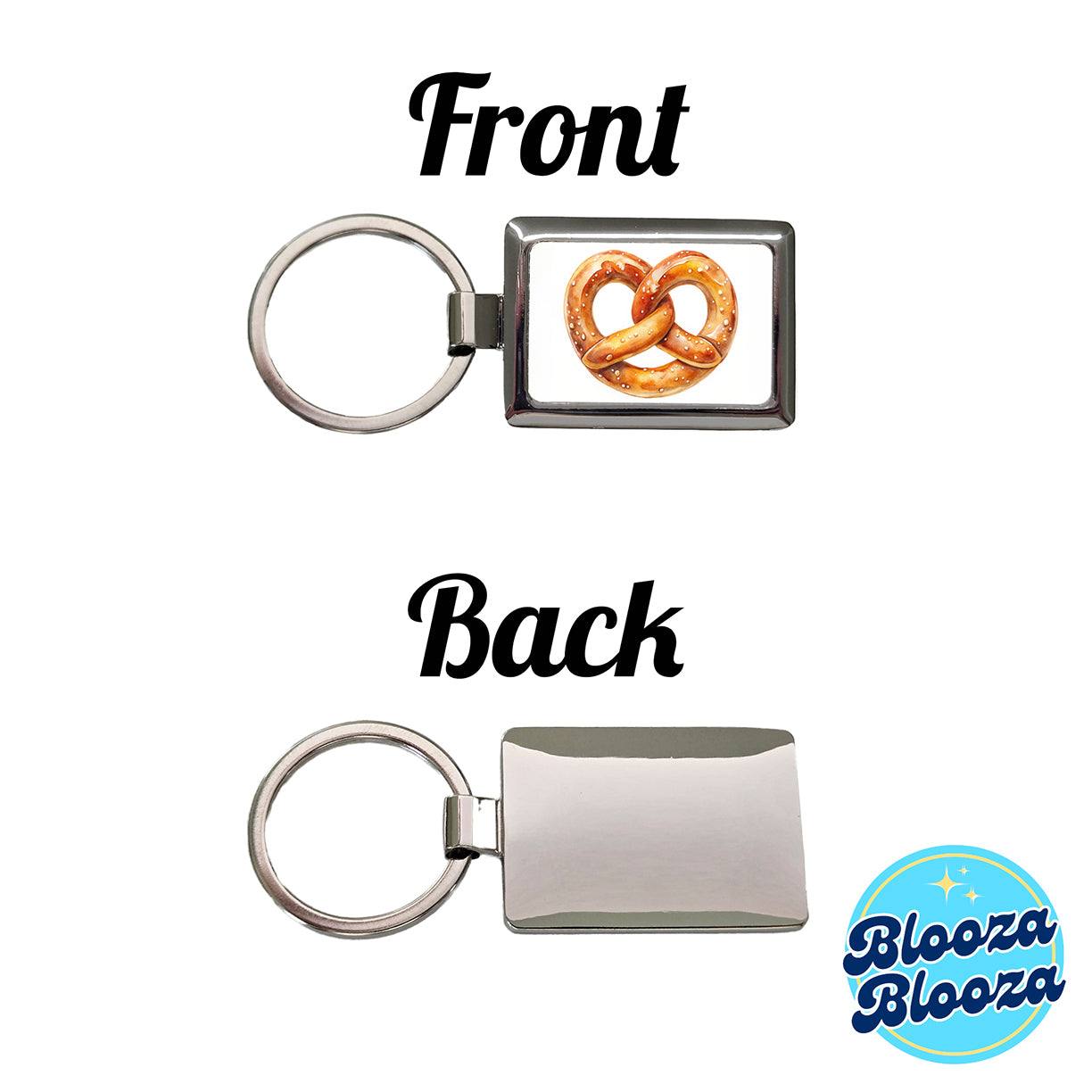 Pretzel Knot Oktoberfest Watercolor Rectangle Metal Keychain