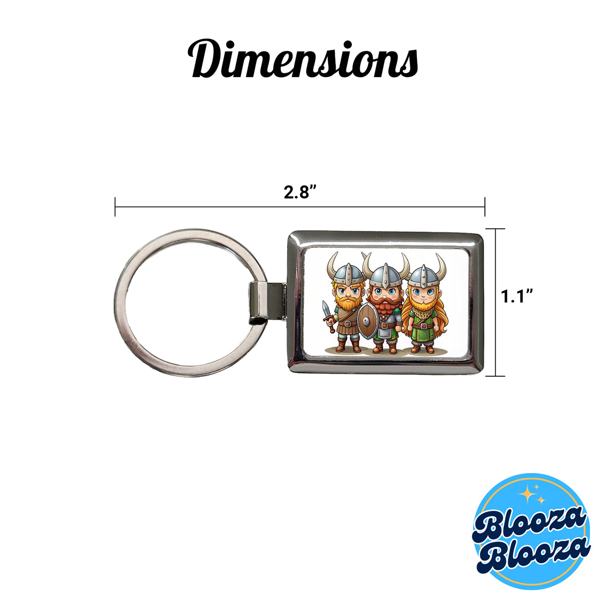 Cute Vikings Rectangle Metal Keychain