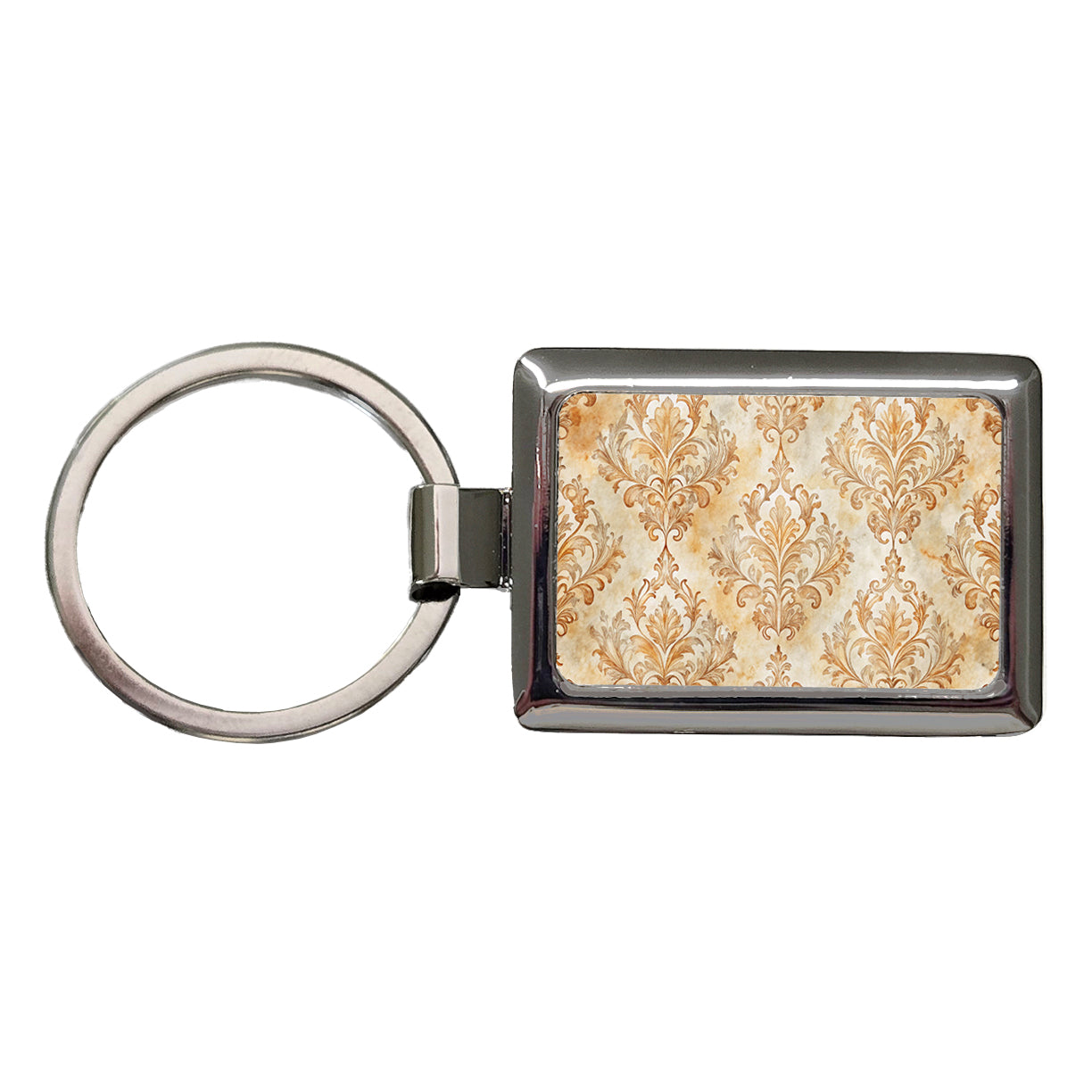 Elegant Wallpaper Rectangle Metal Keychain